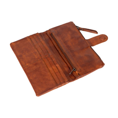 Leather Women Wallet Katie Cognac - Greenwood Leather