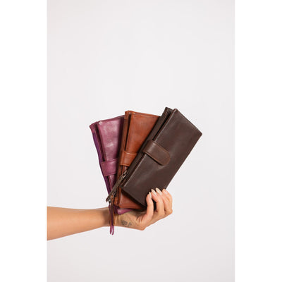Leather Women Wallet Katie Cognac - Greenwood Leather