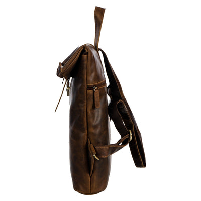 Birchwood Roll-Top Leather Backpack – Vintage Full Grain Leather Laptop Backpack | Medium & Large - Greenwood Leather