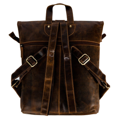 Birchwood Roll-Top Leather Backpack – Vintage Full Grain Leather Laptop Backpack | Medium & Large - Greenwood Leather