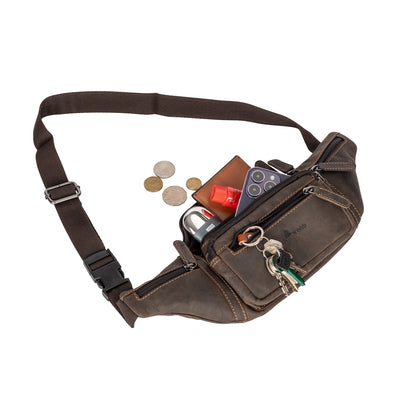 Leather Waist Pack Jack - Brown Colour - Greenwood Leather