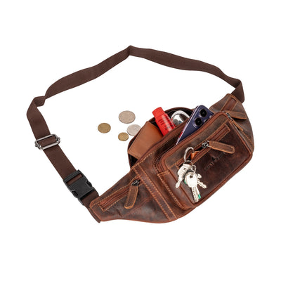 Leather Waist Pack Jack - Sandal Colour - Greenwood Leather