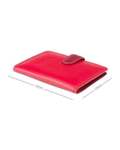 Cardinal Leather RFID Passport Holder with Tab Closure — Red Multi - Greenwood Leather