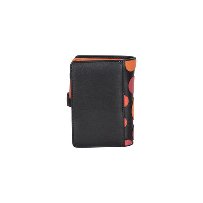 Colorful Polka Dot Leather Wallet Medium Coin Zip Purse RFID Safe - Greenwood Leather