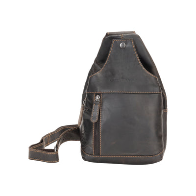 Ranger Dark Brown Leather Sling Bag – Chest Crossbody - Greenwood Leather