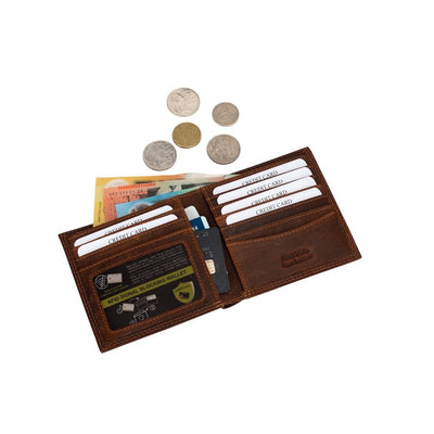 Greenwood Leather “Auckland” Men’s Bifold RFID Wallet – Genuine Leather Slim Wallet with Gift Box - Greenwood Leather