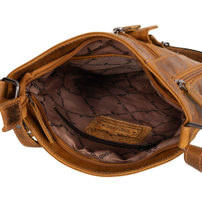Greenwood Leather Ladies Cross Body Leather Bag Lucy Camel - Greenwood Leather