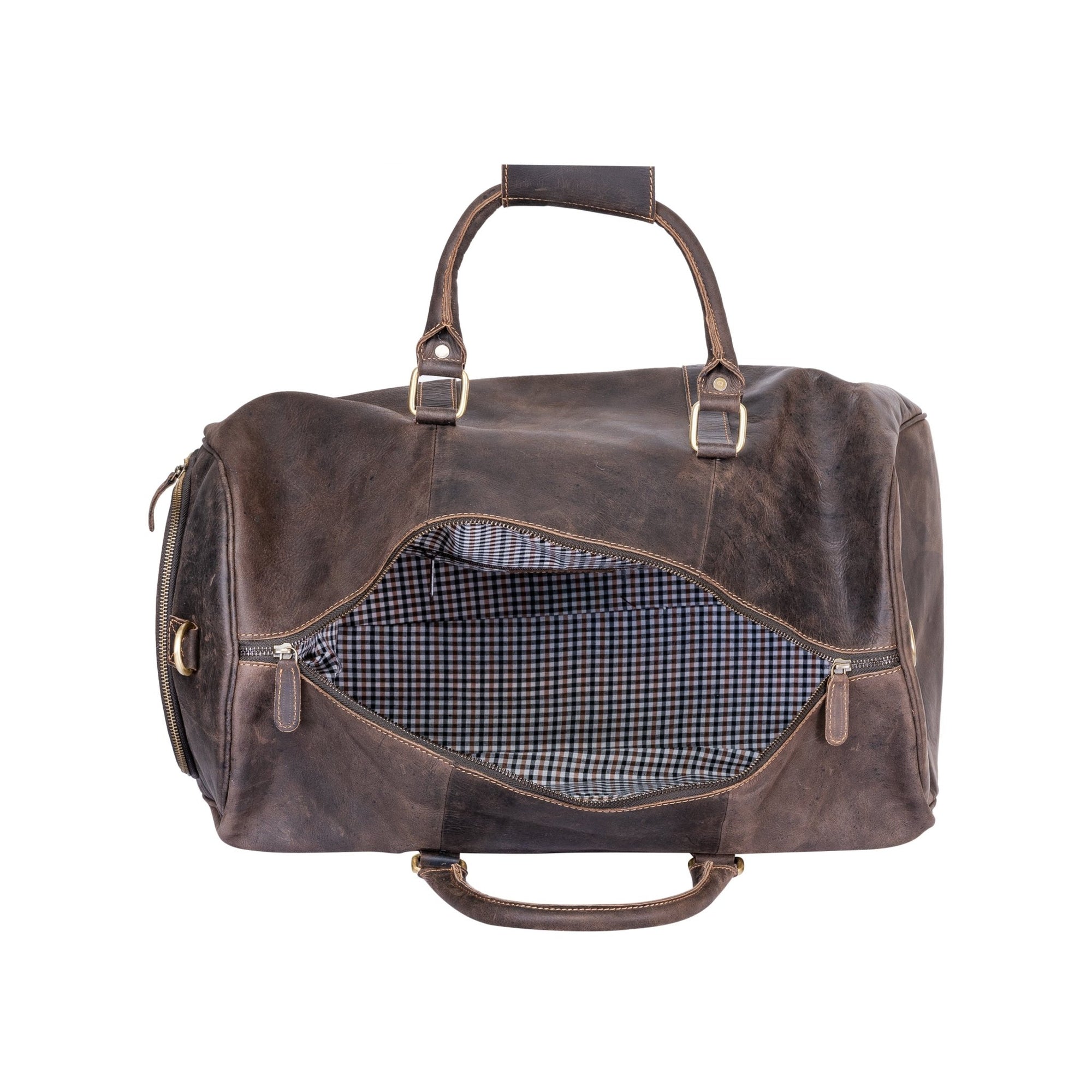 Greenwood Leather Overnight Bag Milan - Rugged Leather - Brown - Greenwood Leather