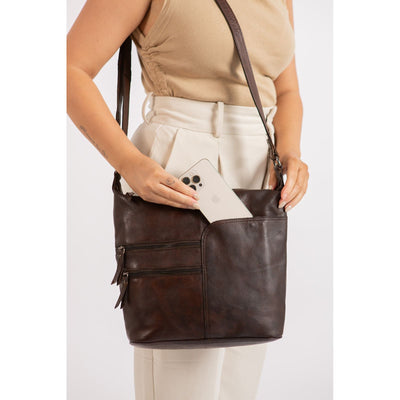 Greenwood Leather Shoulder bag Bianca - Brown - Greenwood Leather