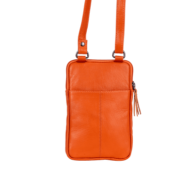Greenwood Oslo Compact Crossbody – Orange Leather - Greenwood Leather