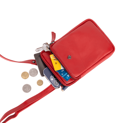 Greenwood Oslo Compact Crossbody – Red Leather - Greenwood Leather