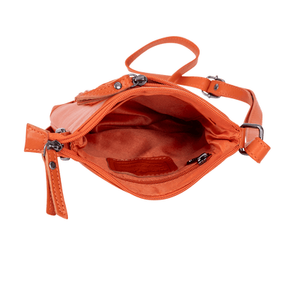 Greenwood Siena Mini Crossbody – Orange Leather - Greenwood Leather