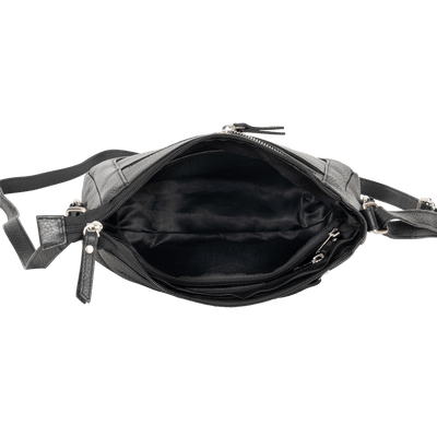 Harper Compact Leather Crossbody Bag – Classic Black - Greenwood Leather