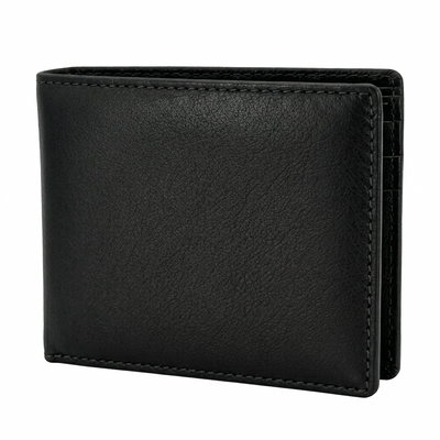 Hawthorn – Men’s Leather Bifold Wallet with Coin Pocket, RFID Blocking, Black - Greenwood Leather