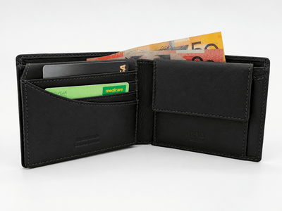 Hawthorn – Men’s Leather Bifold Wallet with Coin Pocket, RFID Blocking, Black - Greenwood Leather