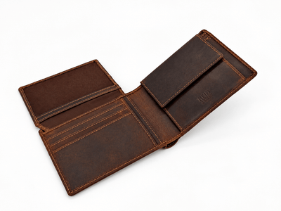 Hawthorn – Men’s Leather Bifold Wallet with Coin Pocket, RFID Blocking, Sandal - Greenwood Leather