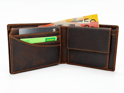 Hawthorn – Men’s Leather Bifold Wallet with Coin Pocket, RFID Blocking, Sandal - Greenwood Leather