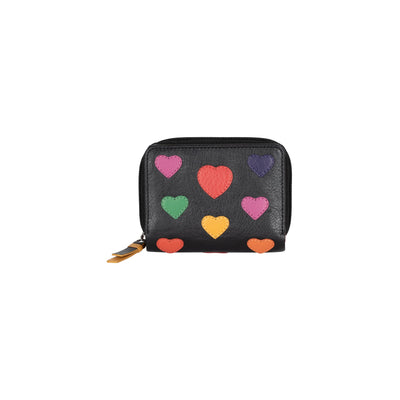 Heart Leather Wallet for Women, Handmade Compact Zip Wallet - Greenwood Leather