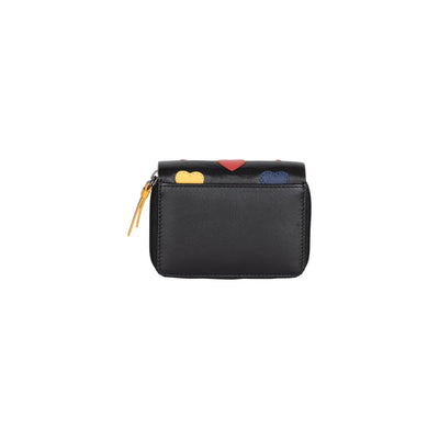 Heart Leather Wallet for Women, Handmade Compact Zip Wallet - Greenwood Leather