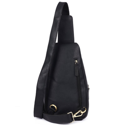 Jasper – Leather Crossbody Sling Bag for Men Black - Greenwood Leather
