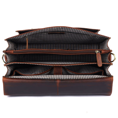 Josh Full-Grain Leather Briefcase – Large Business Bag - Greenwood Leather - Greenwood Leather