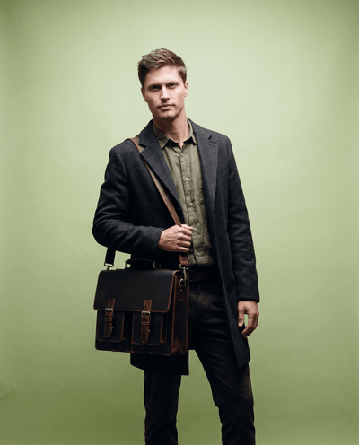 Josh Full-Grain Leather Briefcase – Large Business Bag - Greenwood Leather - Greenwood Leather