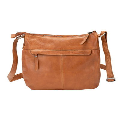 The Winslow Shoulder Bag — Vintage Woven Leather Crossbody (Cognac)