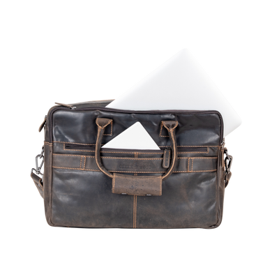 Leather Laptop Bag Dean Brown - Greenwood Leather