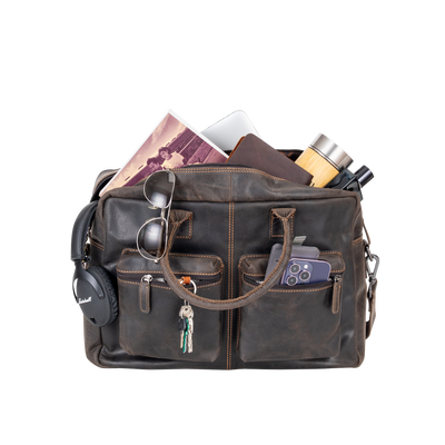 Leather Laptop Bag Dean Brown - Greenwood Leather