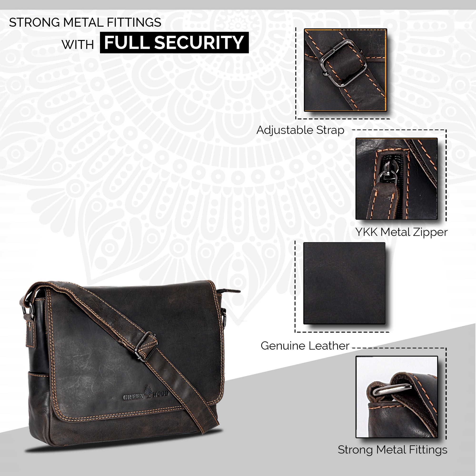 Smart Messenger Mini Steven 11" - Leather Greenwood Bag | The Greenwood Leather Online Shop Australia