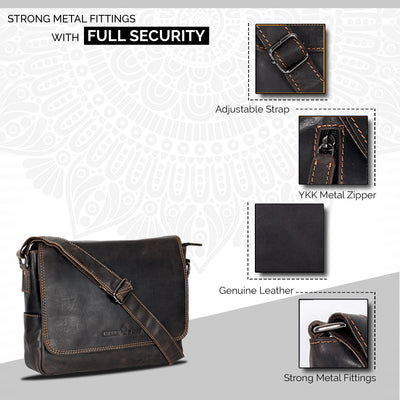 Smart Messenger Mini Steven 11" - Leather Greenwood Bag | The Greenwood Leather Online Shop Australia