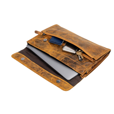 LEATHER LAPTOP SLEEVE WITH STRAP - Maverick - Leather Greenwood Bag | The Greenwood Leather Online Shop Australia