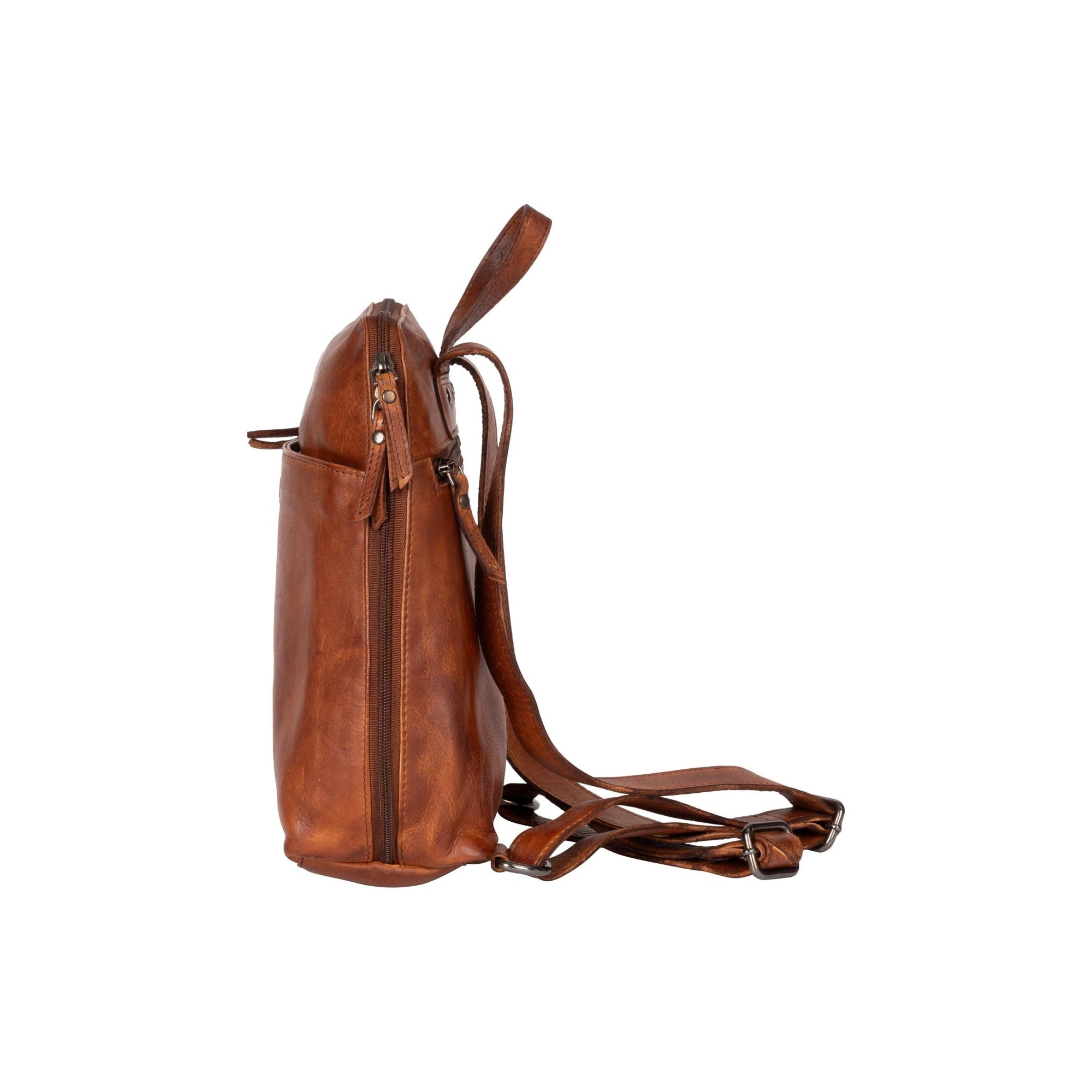 Leather Backpack Perth - Cognac - Greenwood Leather