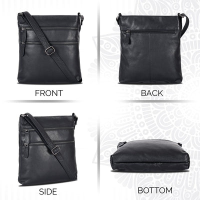 Leather Crossbody Purse - Black - Greenwood Leather