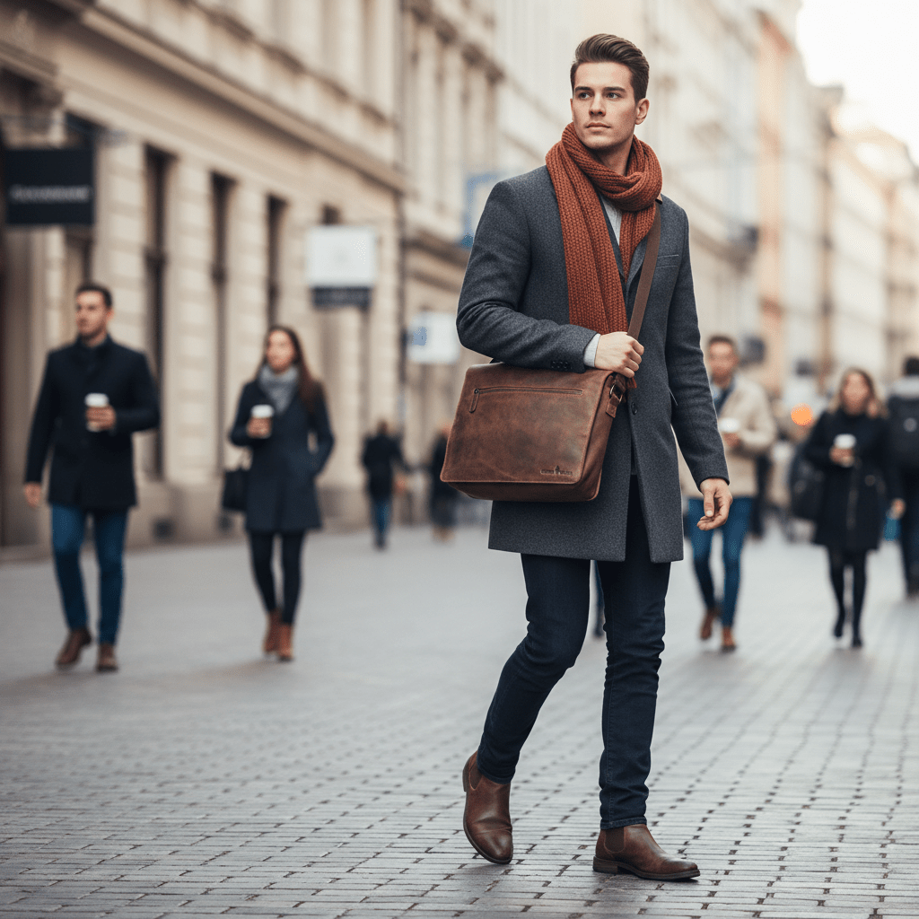 Leather Laptop Bag Berlin - Sandel - Greenwood Leather