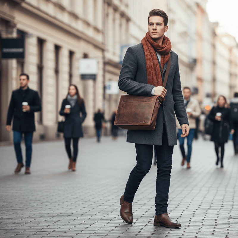 Leather Laptop Bag Berlin - Sandel - Greenwood Leather