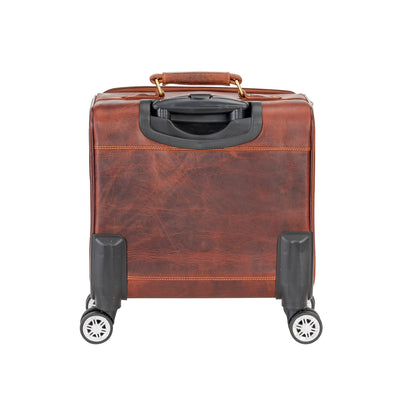 Leather Pilot Briefcase With Wheels Marino - Greenwood Leather