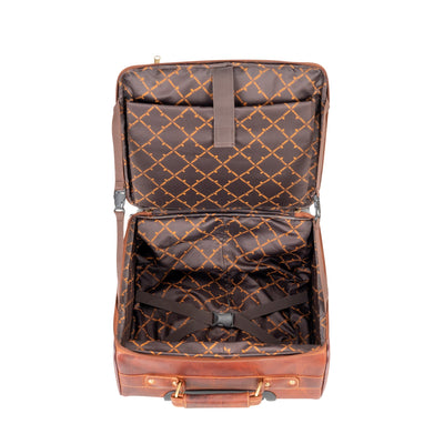 Leather Pilot Briefcase With Wheels Marino - Greenwood Leather