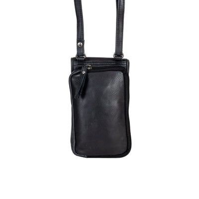Leather Phone Bag Elk - Black - Greenwood Leather
