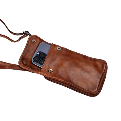 Leather Phone Bag Elk - Cognac - Greenwood Leather