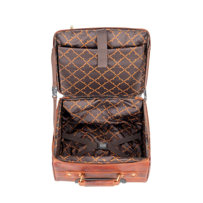 Leather Pilot Briefcase With Wheels Marino - Greenwood Leather