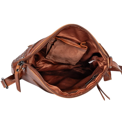 Leather Shoulder Bag Elsa - Cognac - Greenwood Leather