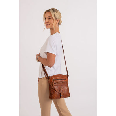 Leather Shoulder Bag Elsa - Cognac - Greenwood Leather