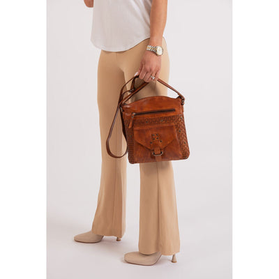 Leather Shoulder Bag Elsa - Cognac - Greenwood Leather