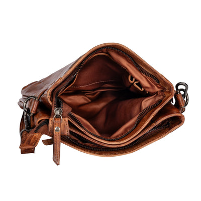 Leather Shoulder Bag 'Isalie' Cognac - Greenwood Leather