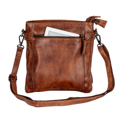 Leather Shoulder Bag 'Isalie' Cognac - Greenwood Leather