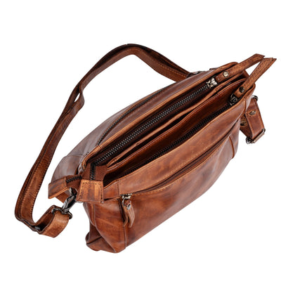 Leather Shoulder Bag 'Isalie' Cognac - Greenwood Leather