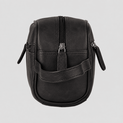 Leather Toiletry Bag Black - Geelong - Greenwood Leather