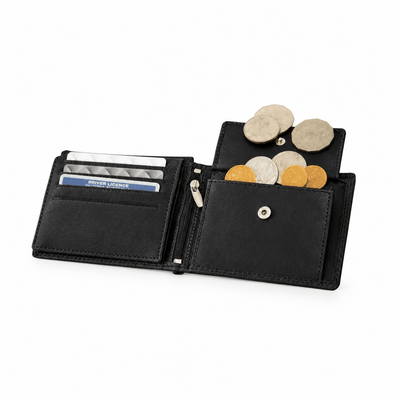 Leather Wallet Lithgow - Black - Greenwood Leather