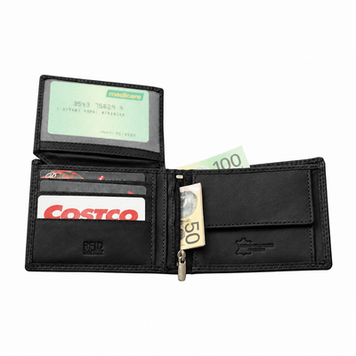 Leather Wallet Lithgow - Black - Greenwood Leather